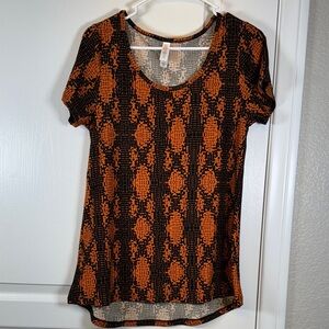 Lularoe Orange Black Classic Buttery Shirt Blouse Size XS NWOT #5845